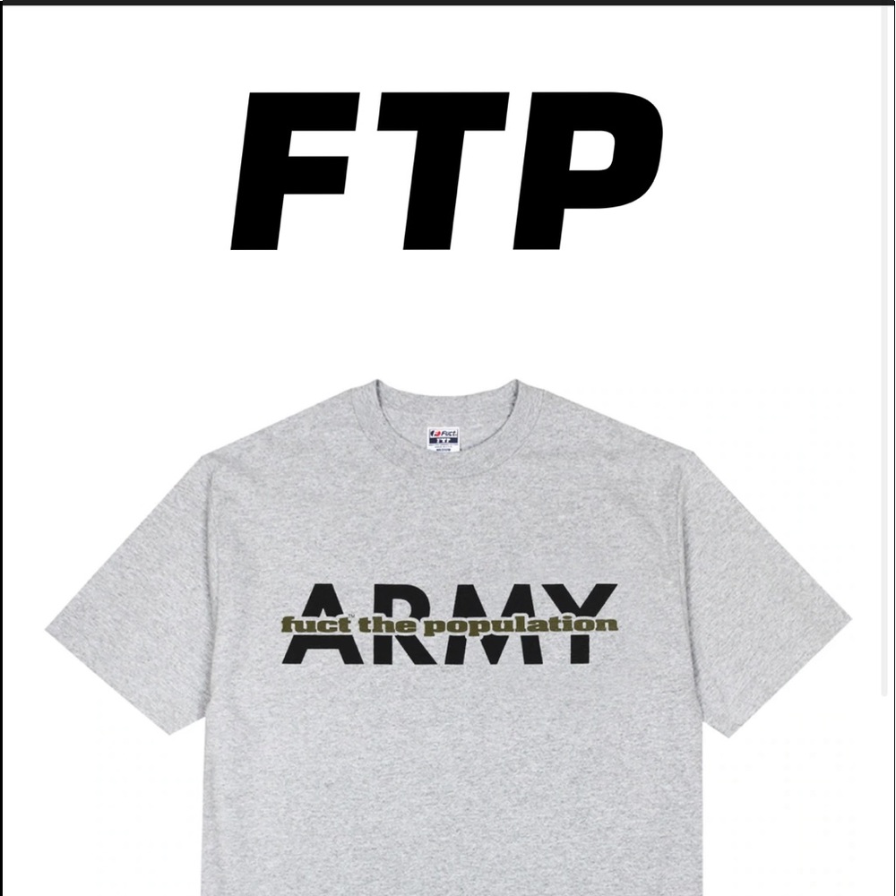 New FTP + FUCT Army Tee (Heather Grey) Size: Large